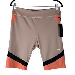 L'URV Dusty Pink Coral & Black Activewear Workout Yoga Biker Shorts Size XS New!